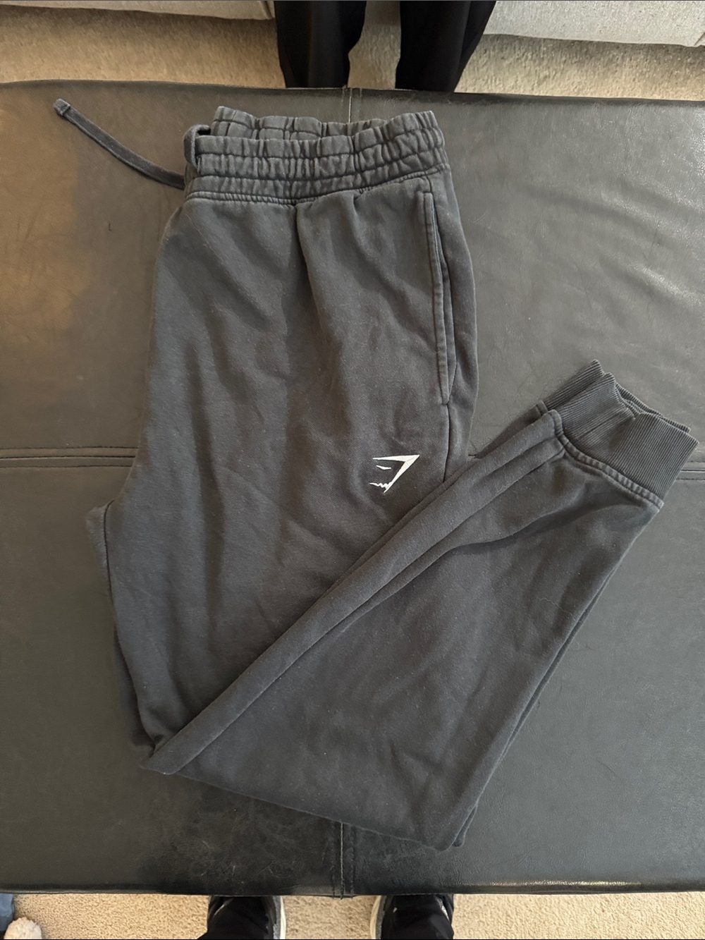 Gymshark Kids Black Fleece Joggers with Logo